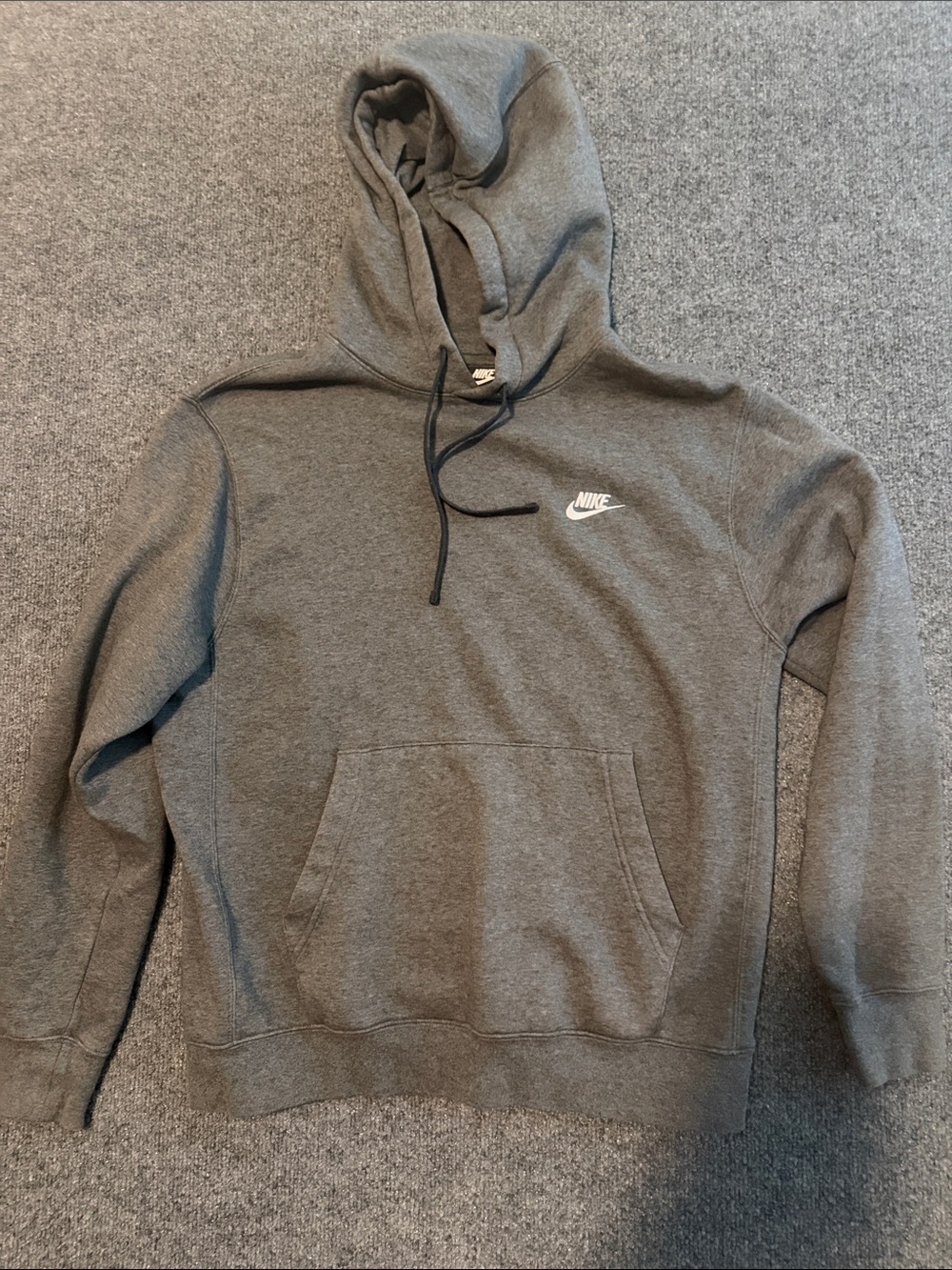 Nike Men’s Gray Hoodie with White Swoosh